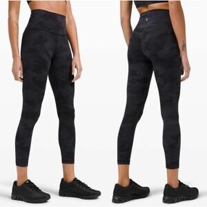 Lululemon Camo Deep Coal Athletic Womens Leggings Size 6